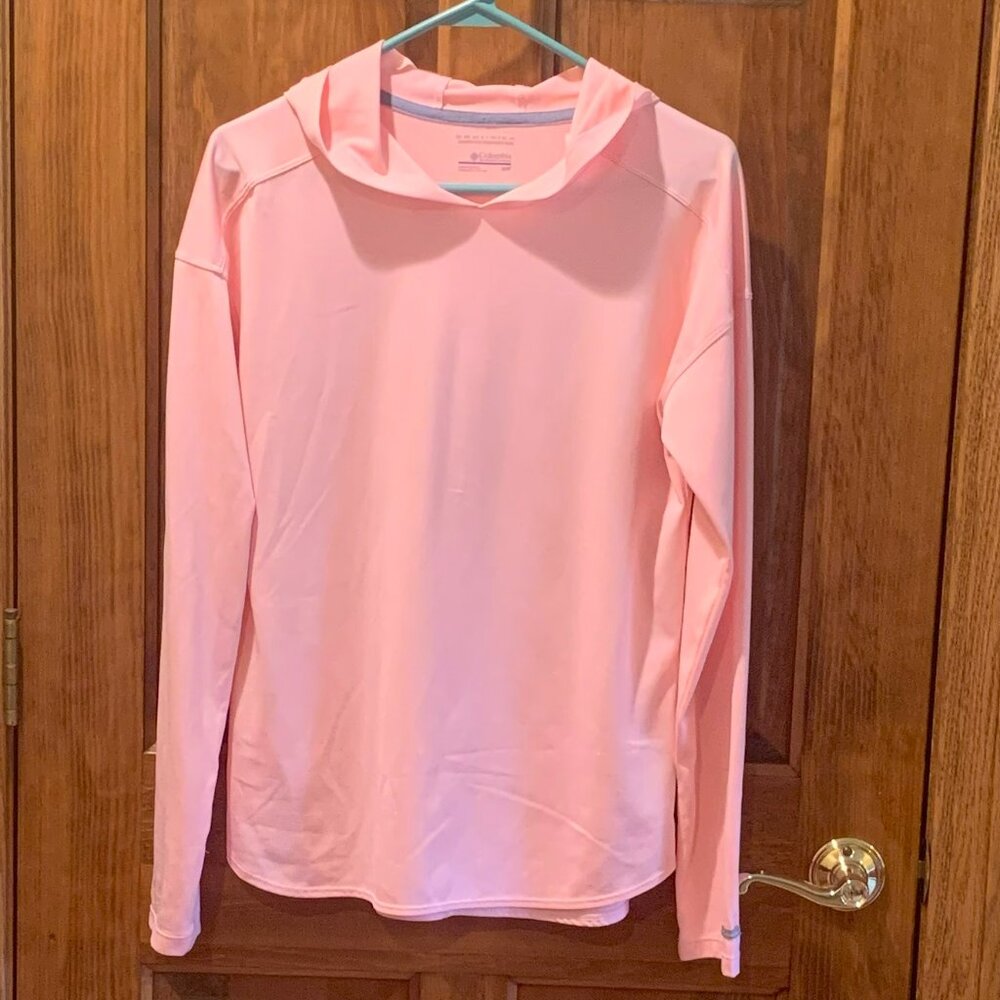 COLUMBIA OMNI-WICK ADVANCED EVAPORATION POLYESTER HOODIE, PINK, MEDIUM